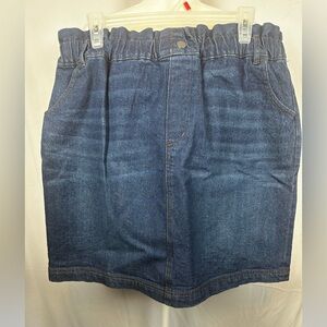Loft Denim Mini Skirt With Paperbag Waist Womens Size Large NWT